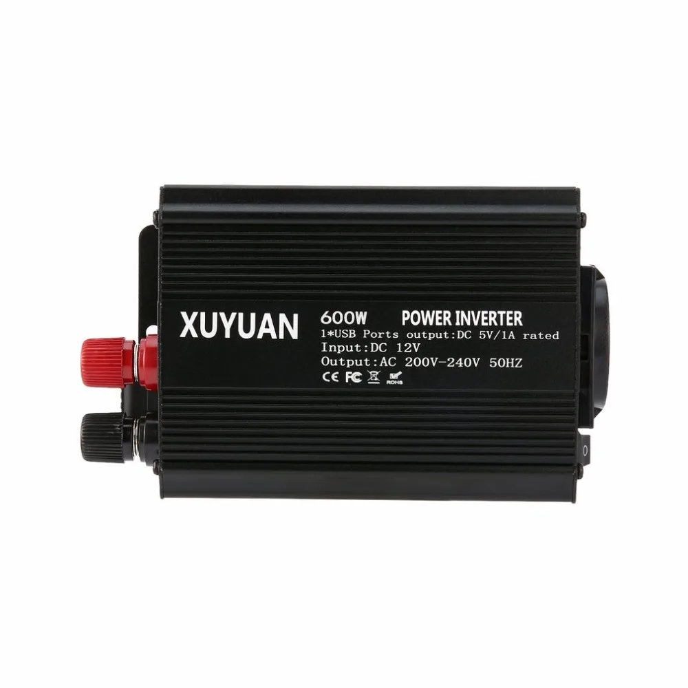 Professional 600W USB Power Inverter DC 12V to AC 220V with LED Indicator Car Converter for Household Appliances