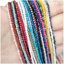 Граненые 2/3/4 мм Натуральный Камень Бисер Розовый кристалл кварца Драгоценный Камень Бисер для изготовления ювелирных изделий бисером браслетов или бус своими руками