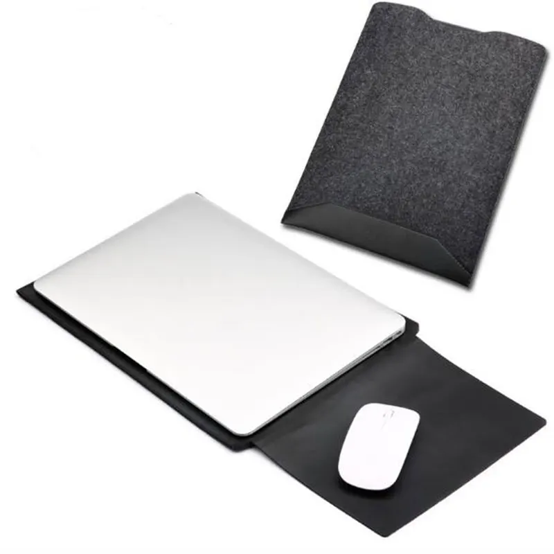4 in 1 Felt Laptop Sleeve Case Bag For Apple Macbook Air Pro Retina 12 13 15 inch Universal Notebook Case Cover for Lenovo Dell (5)