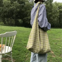 PGOLEGGY новая сумка-тоут, индивидуальная большая емкость, дикая клетчатая сумка через плечо, Корейская версия сумки через плечо