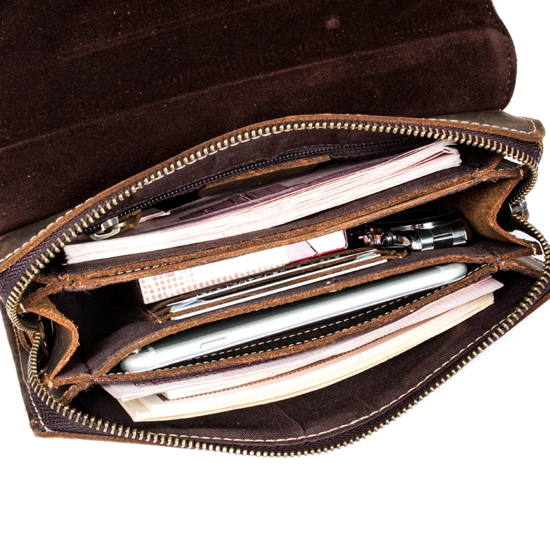 Мужской кошелек Crazy Horse из натуральной кожи с отделением для карт|male purse|leather wallet