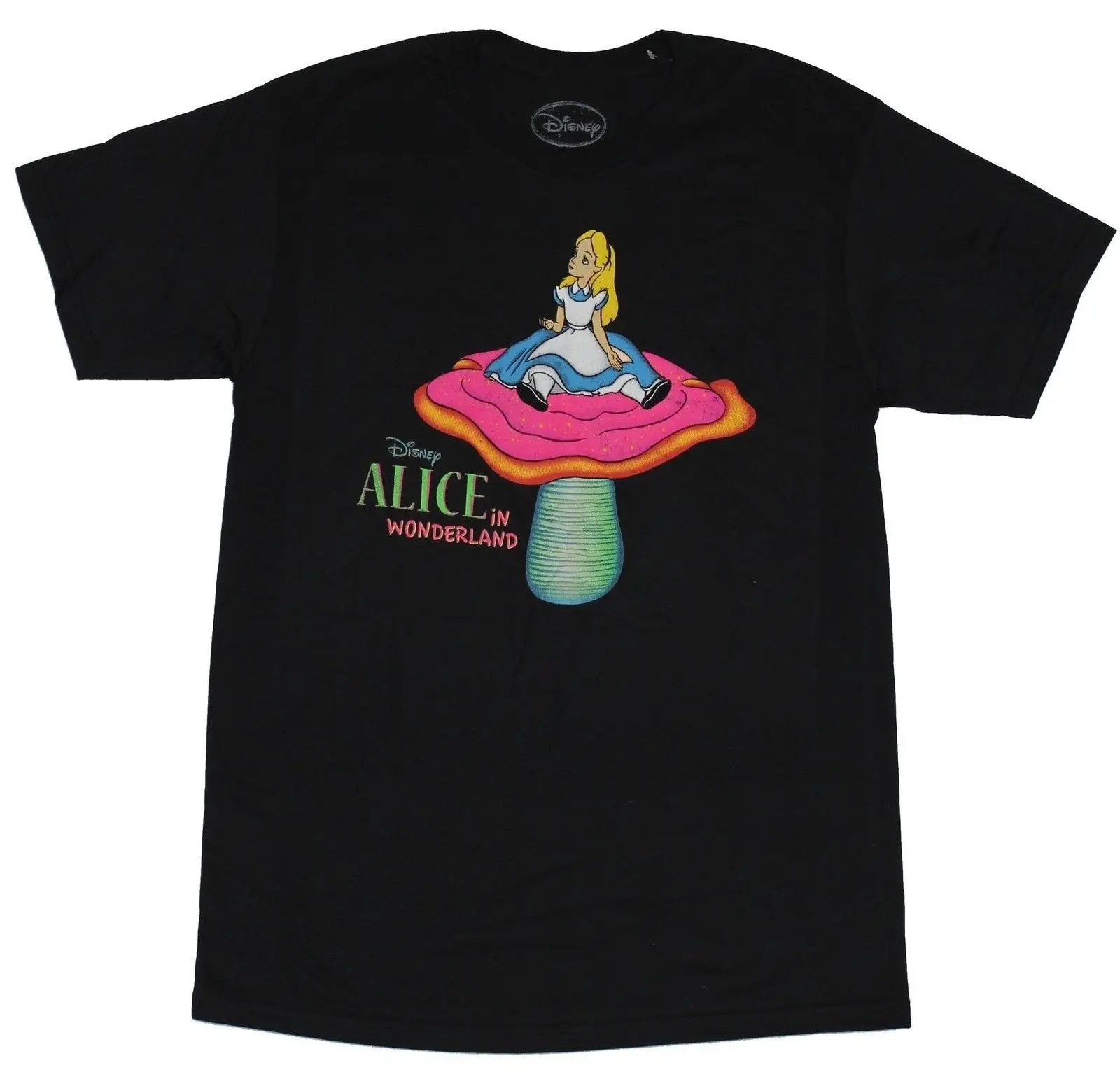 Alice in Wonderland Мужская футболка-Alice Siting на разноцветный гриб mage модный стиль футболка