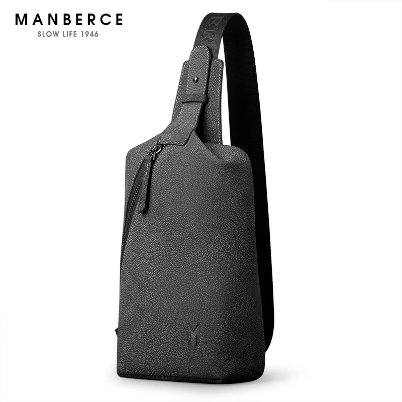 

MANBERCE Brand Men Messenger Bag Men's Beach Bag Travel Casual Riding Multifunctional Chest Pack Cowhide Shoulder Bags Free Ship