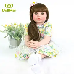 Силиконовые Reborn Baby Doll игрушки 23 дюймов винил принцесса для малышей куклы для девочек подарок на день рождения подарок Рождество игровой