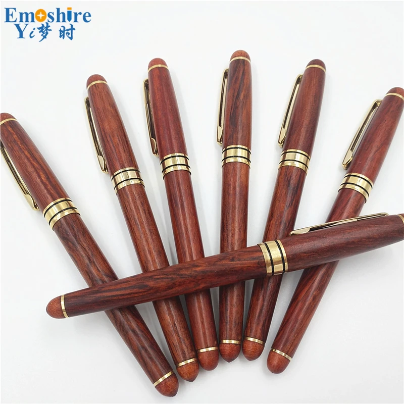 Emoshire Safflower pear pen set wooden stationery three - piece red wood pen suit Yiwu spot 1 from the grant (5)