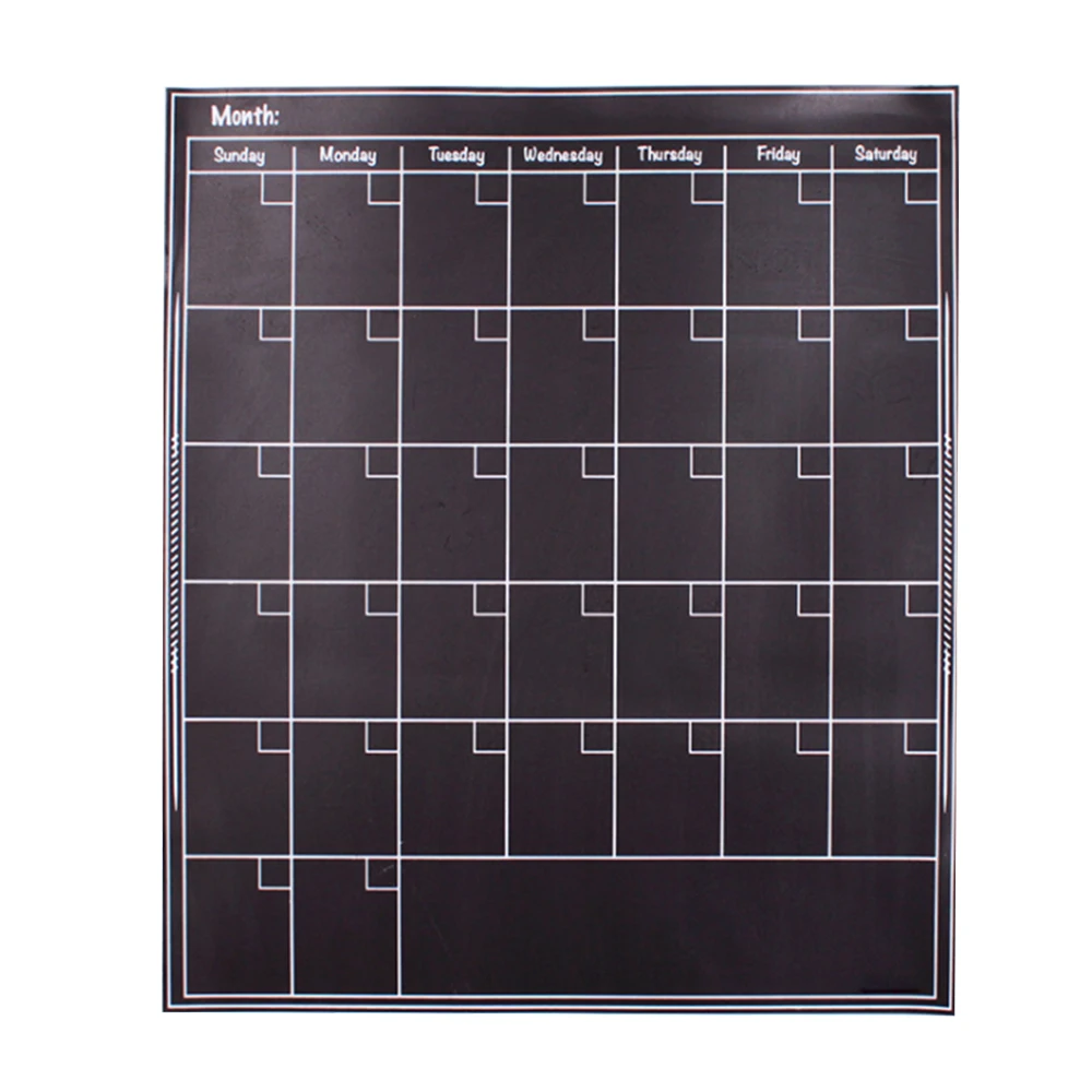 

Removable Magnetic Fridge Calendar Stickers Chalkboard Wall Stickers Dry Erase Board Blackboard Month Magnets Y30