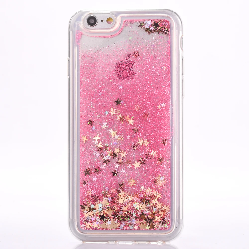

For iPhone 8 6 6S 7 Plus Dynamic Liquid Glitter Sand Quicksand Star Soft TPU Case for Samsung S7 S8Plus Crystal Clear Back Cover