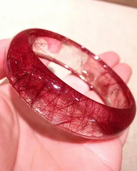 

Genuine Brazil Natural Red Hair Rutilated Quartz Crystal Clear Bead Powerful Wealthy Women Rare Bangle AAAAAA 54mm