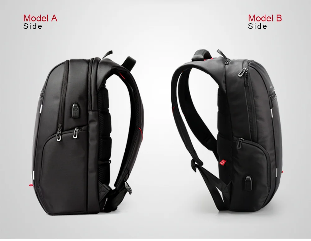 Neouo Reflective Nylon Laptop Backpack side view of two models