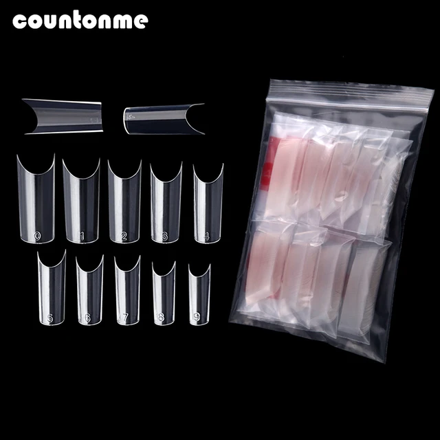 500Pcs Fake Nails Clear French Acrylic False Nails Full ...