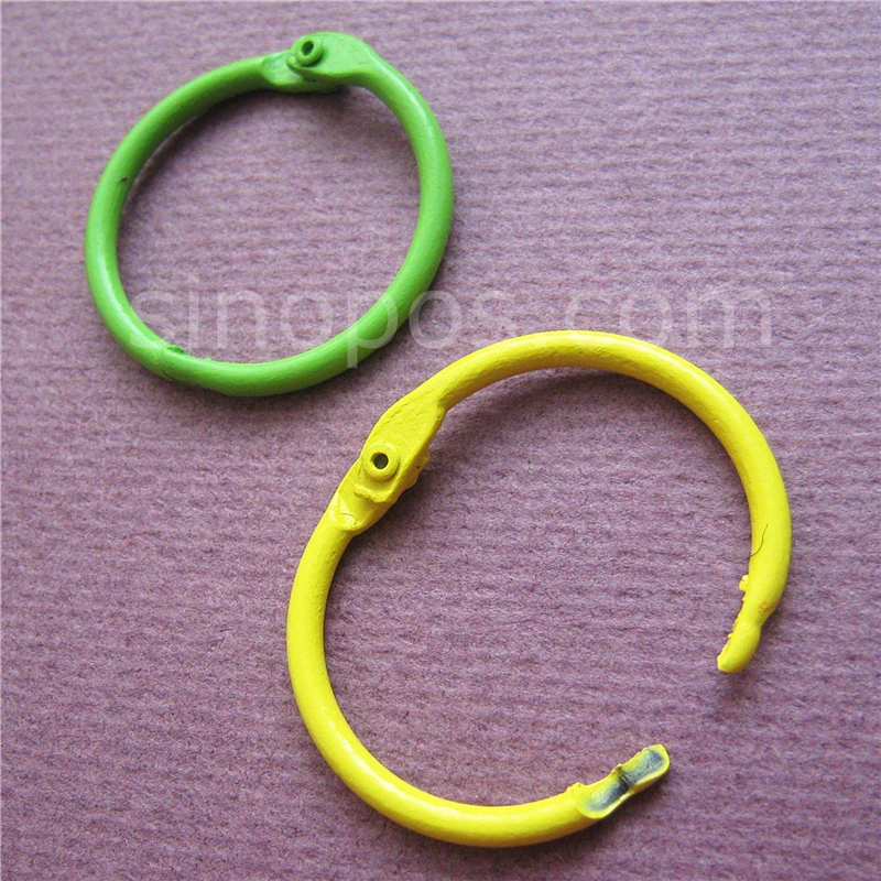 

Steel Book Rings 30mm Painting Candy Colors, card scrapbook album collecing binder snap lock split key ring cool warm pinky tone