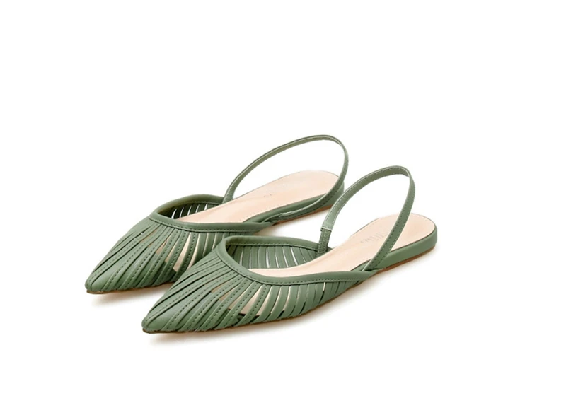 

2019 New Women Flat Sandals Brand Design Pointed Toe Slip On Sandal Mule Low Heel Strap Dress Women Outdoor Slides