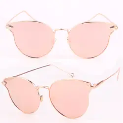 Для женщин золото ретро кошачий глаз Солнцезащитные очки для женщин Классический негабаритных Винтаж Модные оттенки-y107