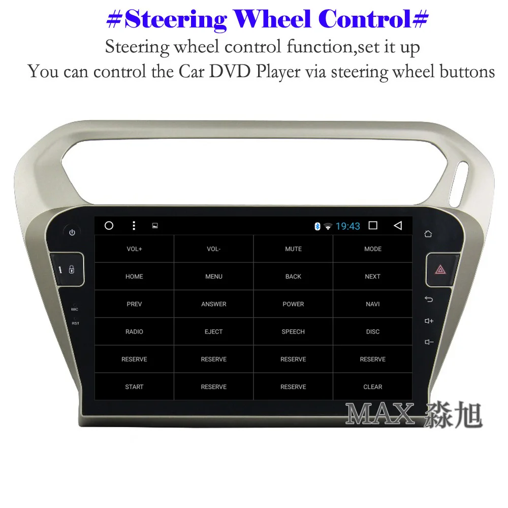 Sale MAX Android 8.1 Car DVD Player for Peugeot 301 /Citroen Elysee 2014 2015 2016 Car Radio BT 3/4G WiFi SWC GPS Navigation System 4