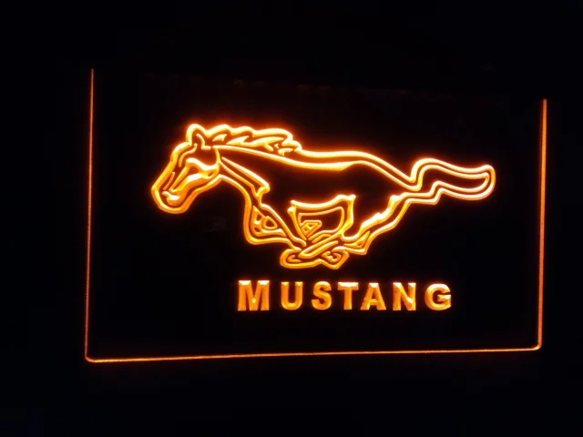 B37 логотипом Mustang пивной бар Паб Клуб 3d знаки светодиодный неоновый светильник