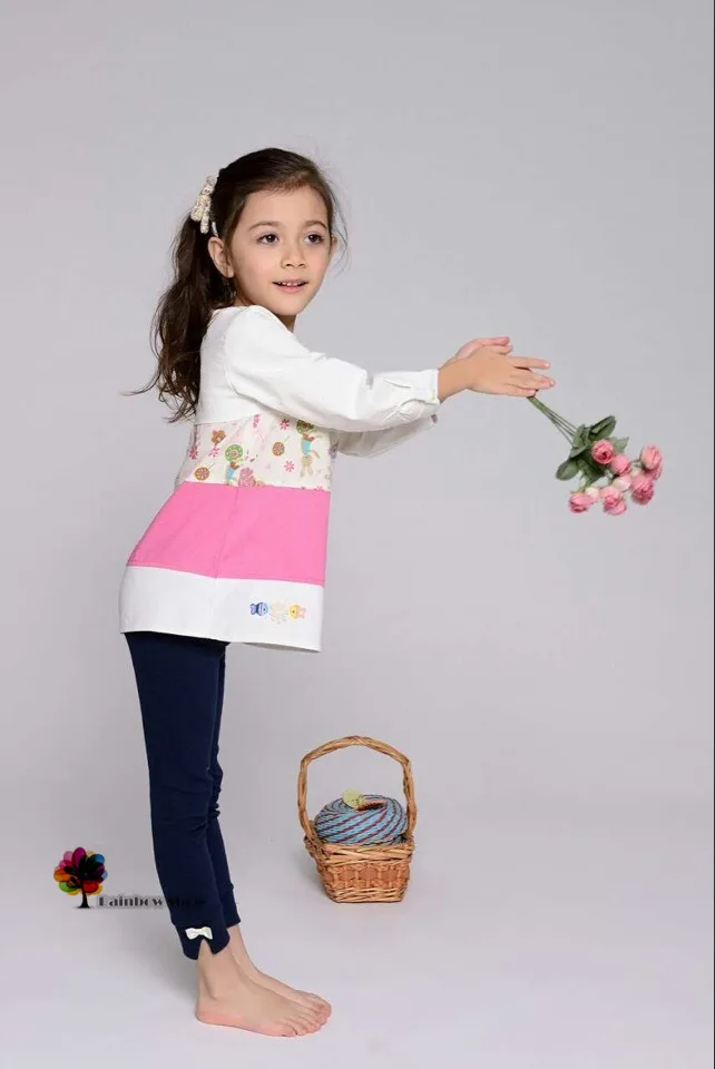 Новая детская одежда весенне-осенняя Трехцветная стеганая хлопковая блузка для девочек, милый кролик из мультфильма