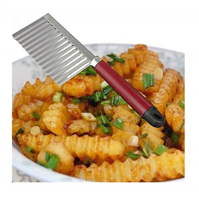 

Potato Wavy Edged Knife Stainless Steel Kitchen Gadget Vegetable Fruit Cutting Peeler Cooking Tools kitchen knives Accessories
