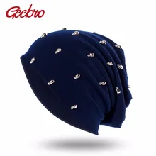 Geebro женские шапочки весенние повседневные хлопковые Вязанные Шапочки для дам хип-хоп стиль Skullies шапка вязанные шапки DQ420A