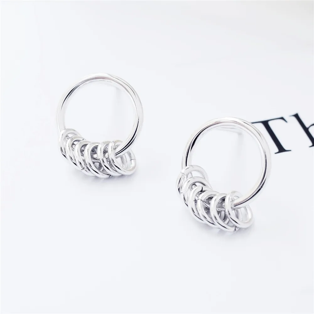 original circles earrrings 100% 925 Sterling silver Jewelry fashion Hypoallergenic Stud earrings for women girl gift