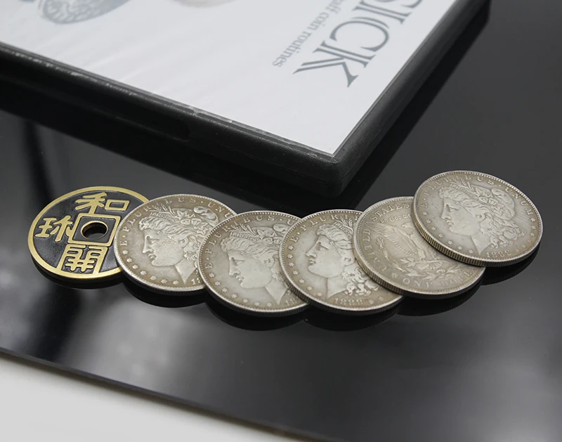SICK by Ponta The Smith (gimmick and DVD) and 6 coins ancient coins set magic tricks close-up stage street magic  toys 82143