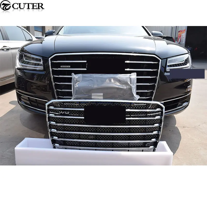 A8 W12 Style Racing Grills ABS Chrome Front Mesh Grille for Audi A8 S8