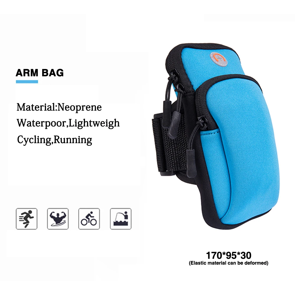 Cheap Cycling Neoprene Arm Bag Sport Armband Double Pocket Multi-Function Outdoor Running Waterproof Bag 0