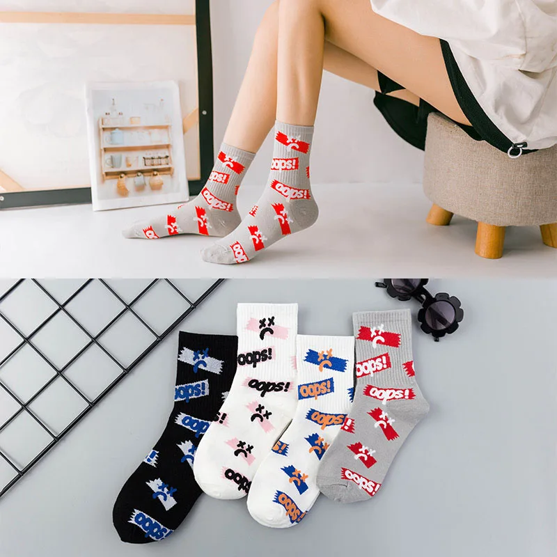 Популярные женские носки с буквами теплый холодный Повседневное Модные полосатые носки Высокое качество стильные женские носки sokken Meias
