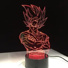 Для детей Dragon Ball Z Vegeta Супер Saiyan светодиодный светильник супер Сон Гоку светодиодный настольный светильник с сенсорным пультом дистанционного управления 3D светодиодный светильник