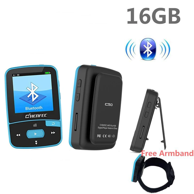 Bluetooth MP4 плеер 16 Гб клип спорт устойчивое без потерь аудио плеер с fm-радио шагомер и Закладка, максимальная поддержка 64 ГБ