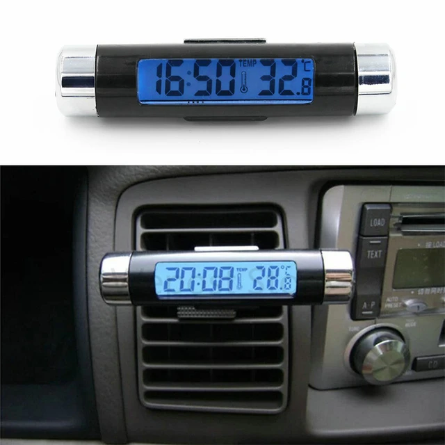 Backlight Car Auto Digital Led Electronic Time Clock + Thermometer