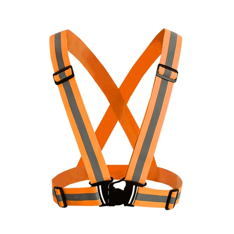 Высокий видимость неоновый светоотражающий пояс жилет безопасности подходит для бега велокросса занятия спортом Автоаксессуары - Название цвета: Fluorescent Orange