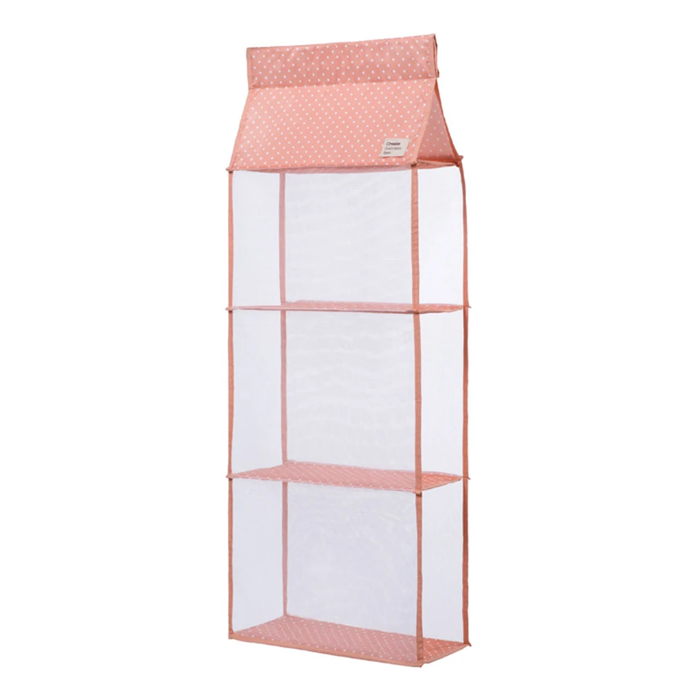3 Layers Home Hanging Clothes Storage Box Hanging Shelves Closet Cubby