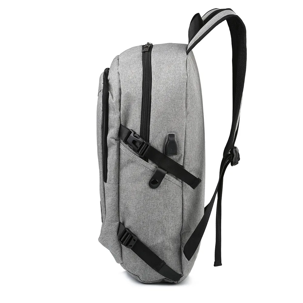 Los hombres de lona impermeable Mochila adolescente de los estudiantes de la escuela bolsas de los hombres hombre de carga USB viajes bolsa bolso del ordenador portátil Mochila XA56WC