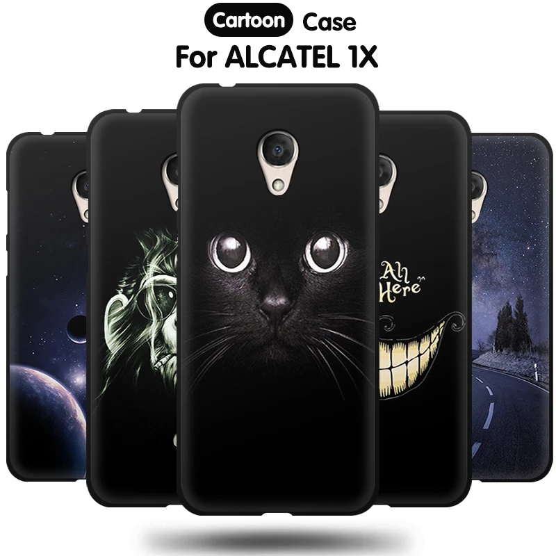 JURCHEN чехол для Alcatel 1X Мягкий ТПУ 3D мультфильм силиконовая задняя крышка 1C телефона
