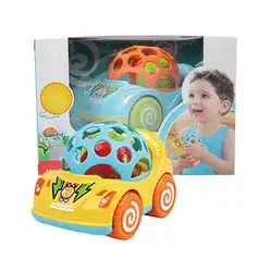 Детские Пластик нетоксичные Цвет ful Животные ручной Джингл встряхивания колокол автомобиль погремушки игрушки музыкальная Колокольчик