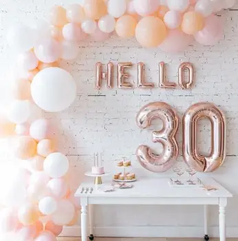 

1set 16inch letter number foil balloon hello 30 50 18 rose gold silver gold color for 30th birthday party decoration balloon