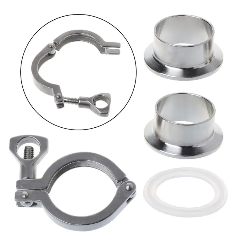 

Stainless Steel Tri-clamp SUS304 Sanitary Pipe Weld Ferrule Silicone Gasket Set