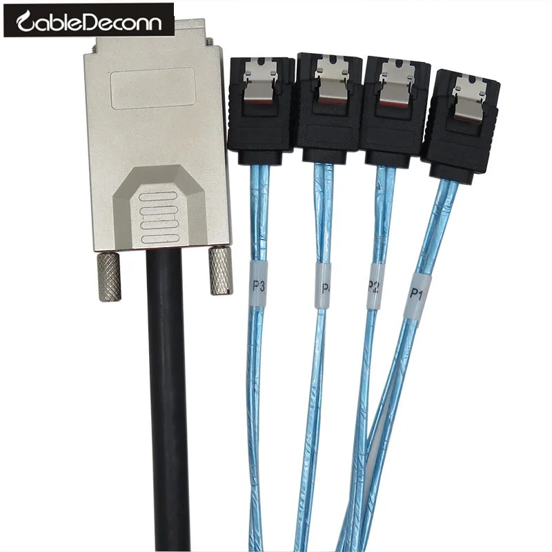SFF-8470 SAS 34P 4 x SATA 7Pin кабель с защелкой L = 1 0 м | Электроника