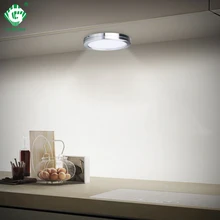 LED Under Cabinet Lights 12V Round Counter Puck Cupboard Wardrobe Kitchen Cuisine Drawer Lamp Shelf Showcase Closet Lighting