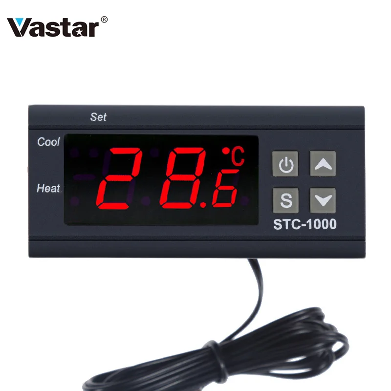

Vastar STC-1000 220V 12V 24V 10ATwo Relay Output LED Digital Temperature Controller Thermostat Incubator with Heater and Cooler