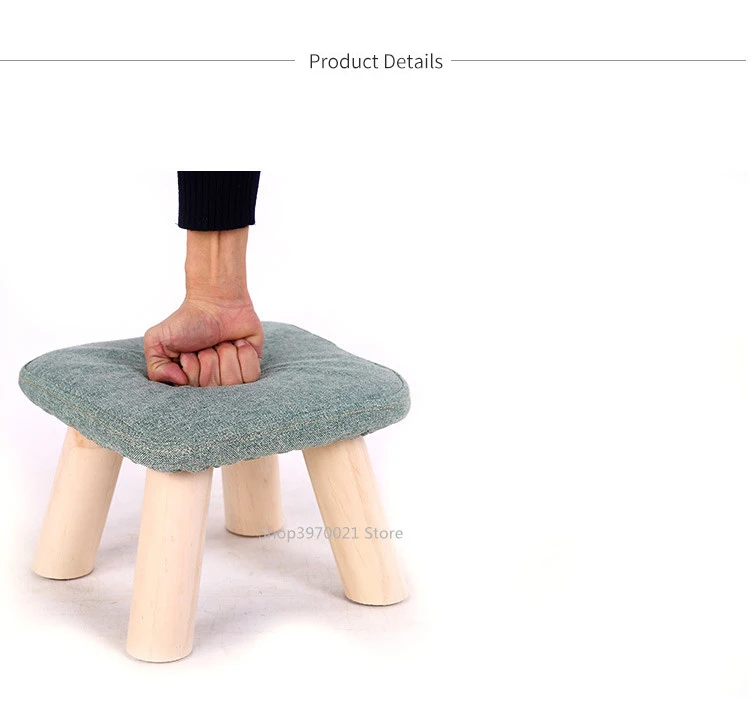 Креативный стул табурет для ног Деревянный Табурет для обуви, съемное льняное покрывало сиденье мягкая подставка для ног туалетный стул для макияжа