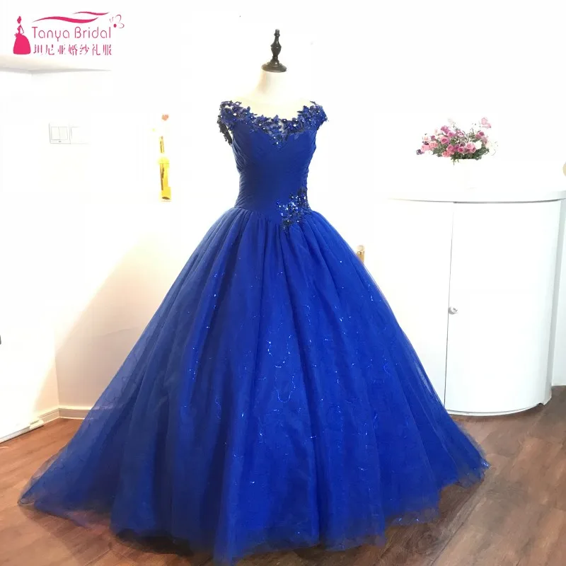 Королевские синие Бальные платья для выпускного вечера кружева с кружевной аппликацией и коротким рукавом Иллюзия Назад пикантные блестки формальные женские вечерние платья DQG022