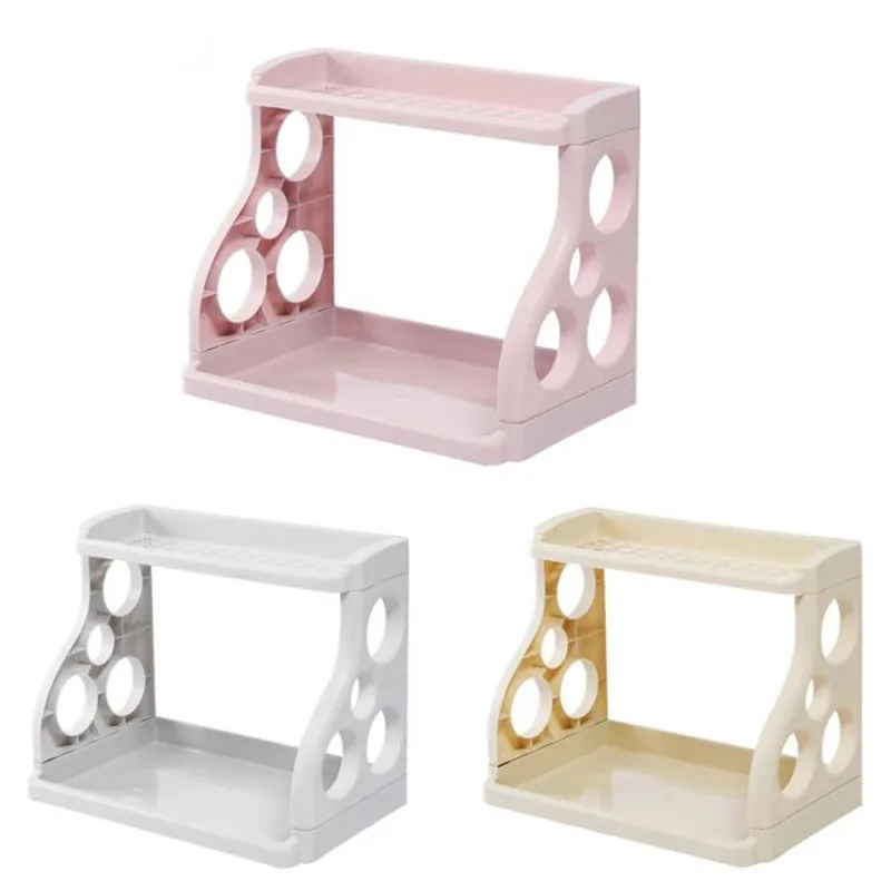 

1 Pcs Storage Rack Shelf Double Layer Holder Organizer with Knife Holder for Kitchen Spice Jar Bathroom