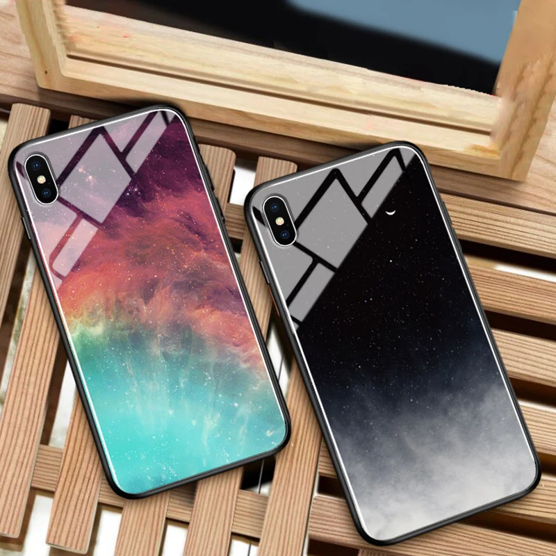 

For Samsung Galaxy A70 A10 A30 A40 A50 A60 M20 M10 A9 A7 2018 Case Colorful Glass Case For Note 8 9 S10 Plus S10E S9 S8 S7 Edge