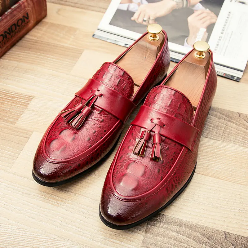 Модная мужская офисная обувь с кисточками; кожаная обувь в итальянском стиле; модельные туфли из змеиной кожи; Новая модная офисная обувь; большие размеры 38-47; B219