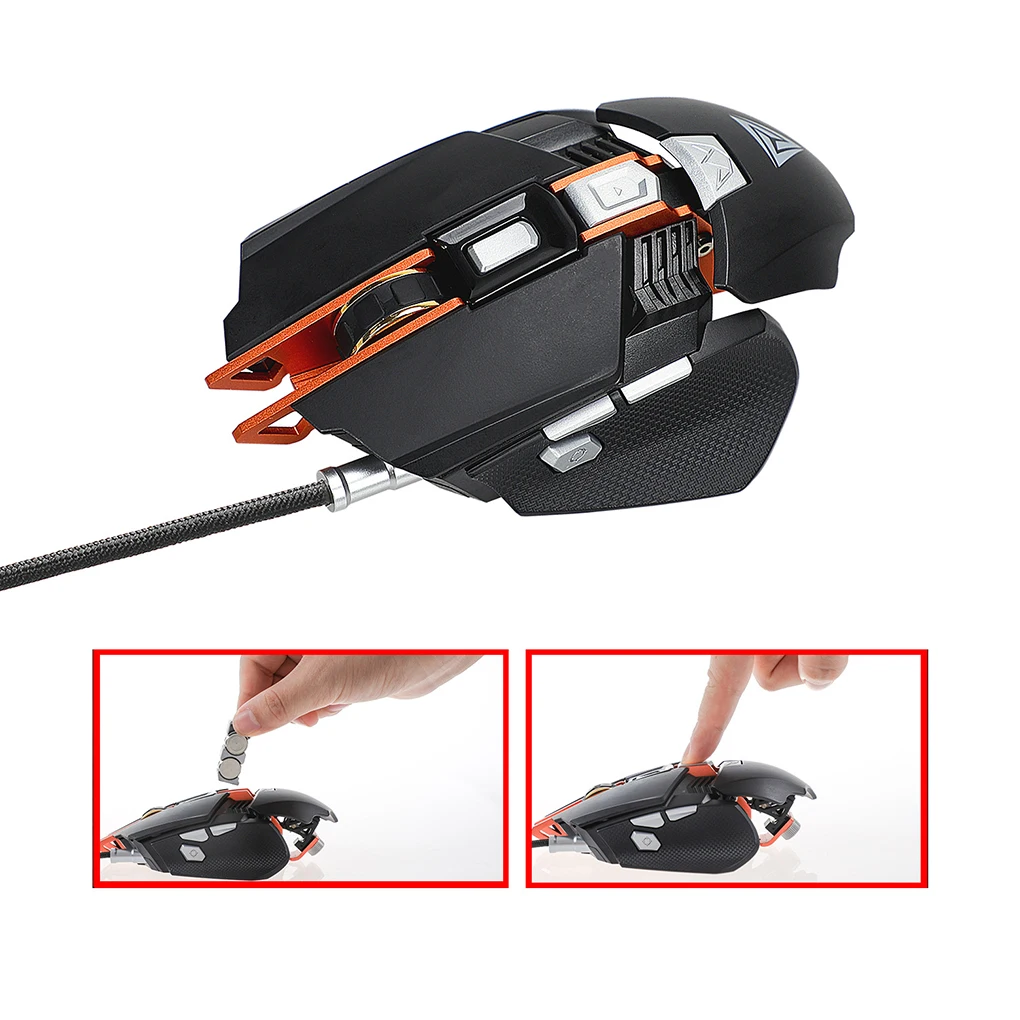 

Universal 7 Key Four 4000DPI Color Changing Mouse Adjustable Height USB Wired Computer Gamer Mechanical Mouse Gaming
