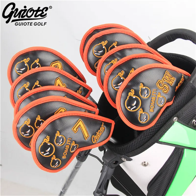 

[2 Colors] BOMB IT! Golf Irons Headcovers Golf Iron Cover Set Embroidery Design #3-9PAS 10pcs/lot For Men Women