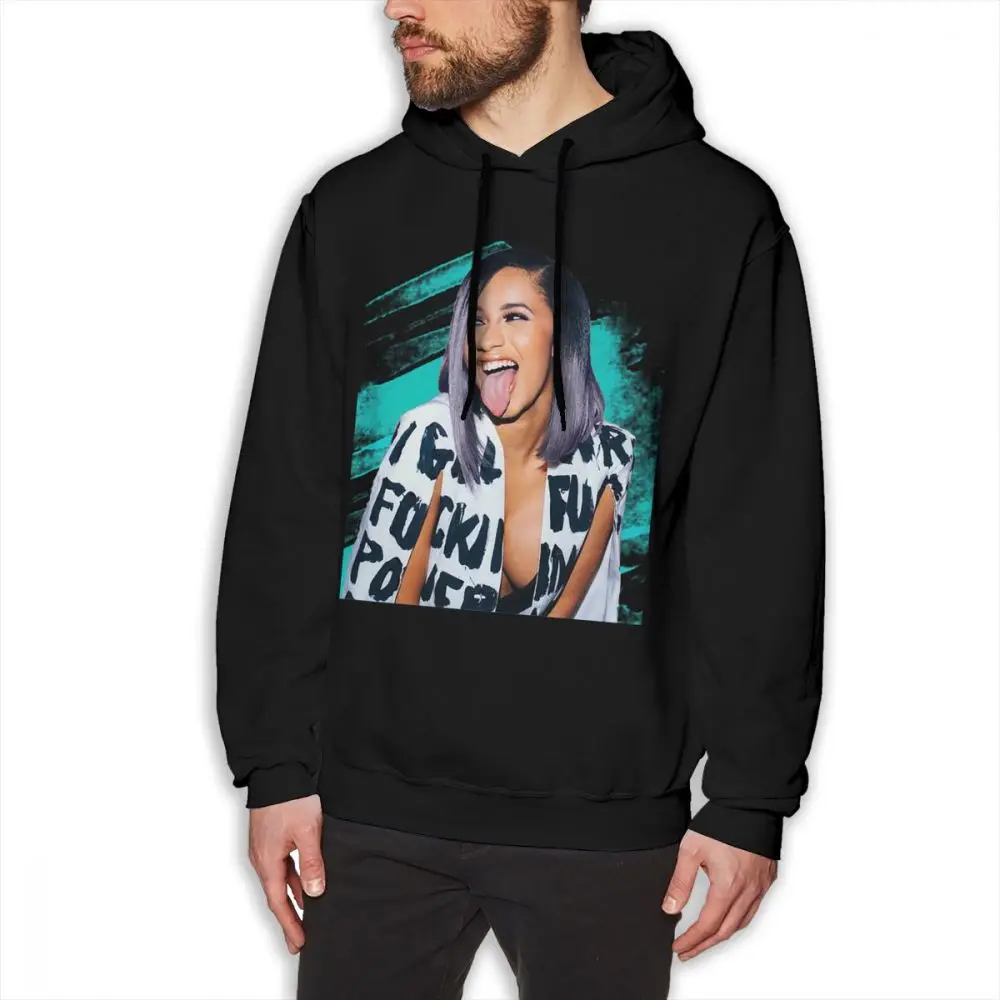 Худи Cardi B худи CARDI осенний крутой пуловер с капюшоном серая хлопковая Мужская