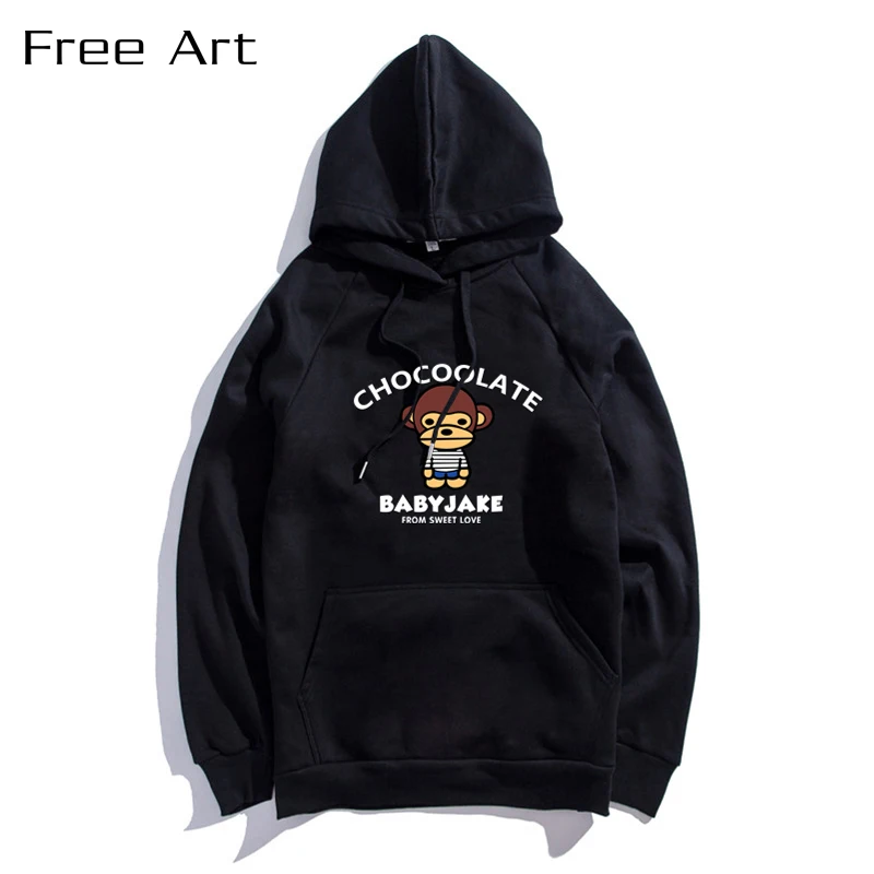 

Boy Monkey Couples Hoodie Loose Coat Female Students Head Yes None Full Print Casual Hoodies Linkin Park Moletom 2018 New