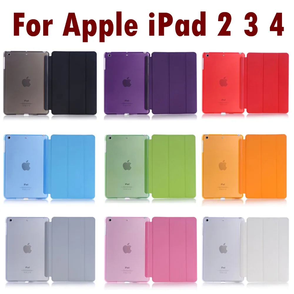 Для Apple iPad 2 3 4 спальный wakup Ultral Тонкий кожаный чехол для 4/ 2|case for ipad|case ipad 4smart cover |